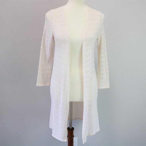 Trendy JS Cream Lace Long Cardigan - Picture 1 of 16